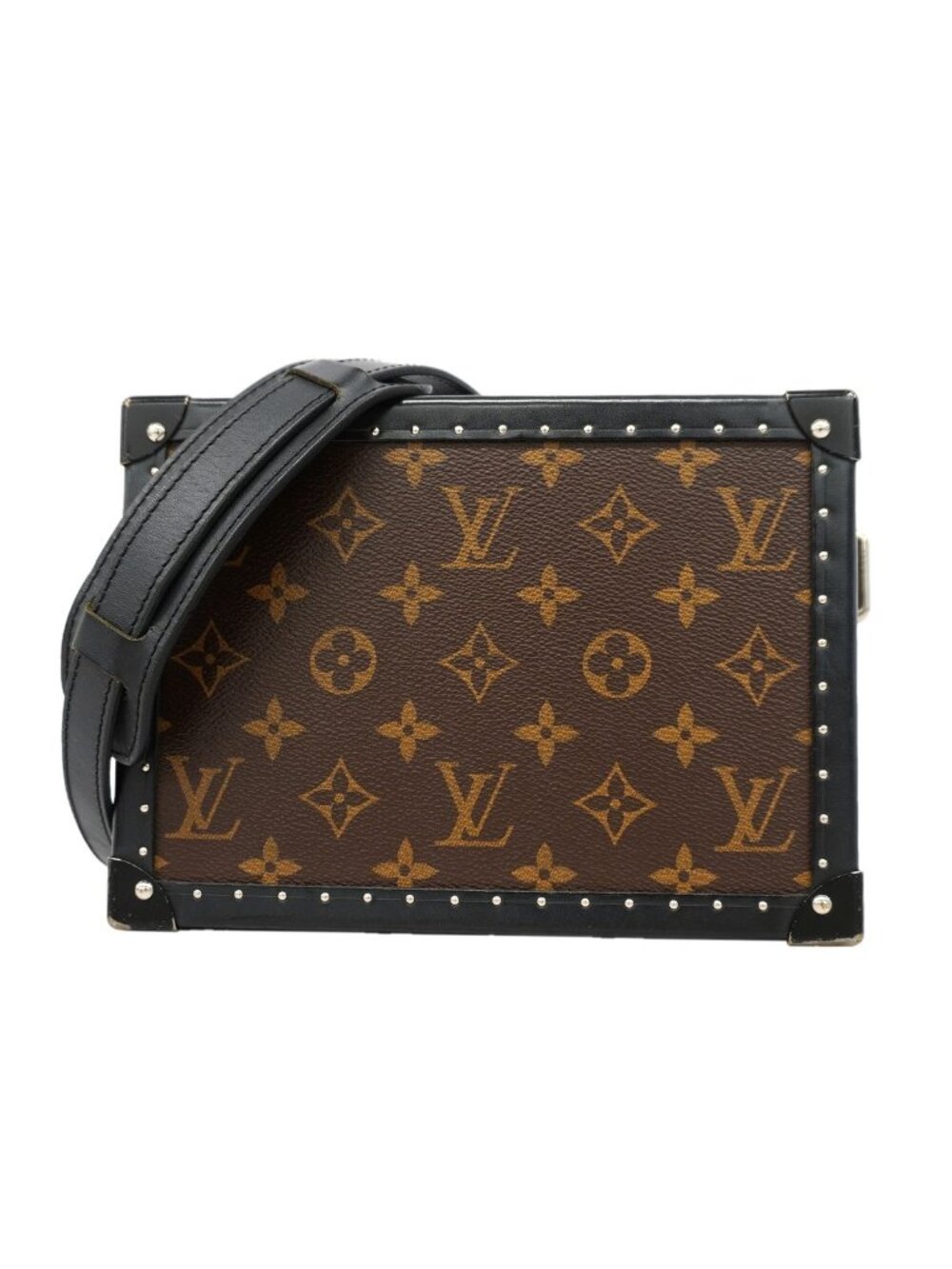 Louis Vuitton Shoulder Bag Monogram Macassar Clutch Box Brown Black